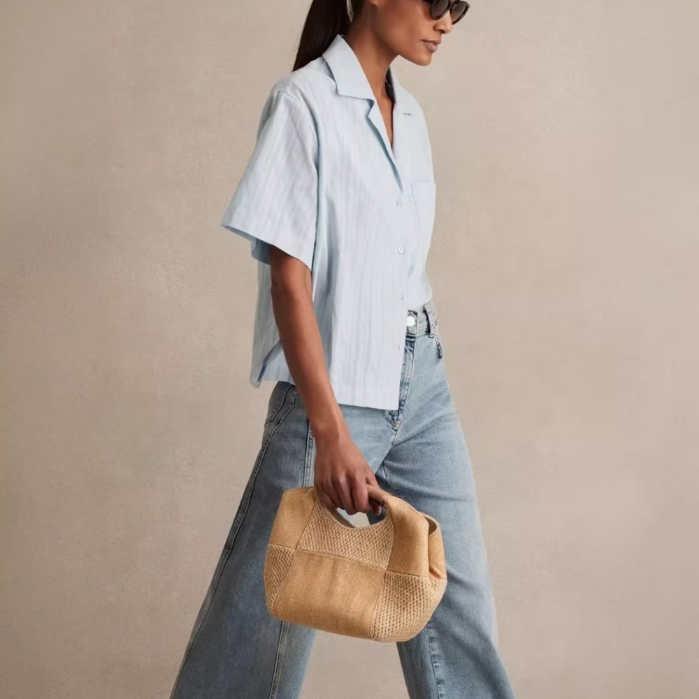 Reiss Molly Cotton Pointelle Shirt and Shorts Set - Picture 6 of 6